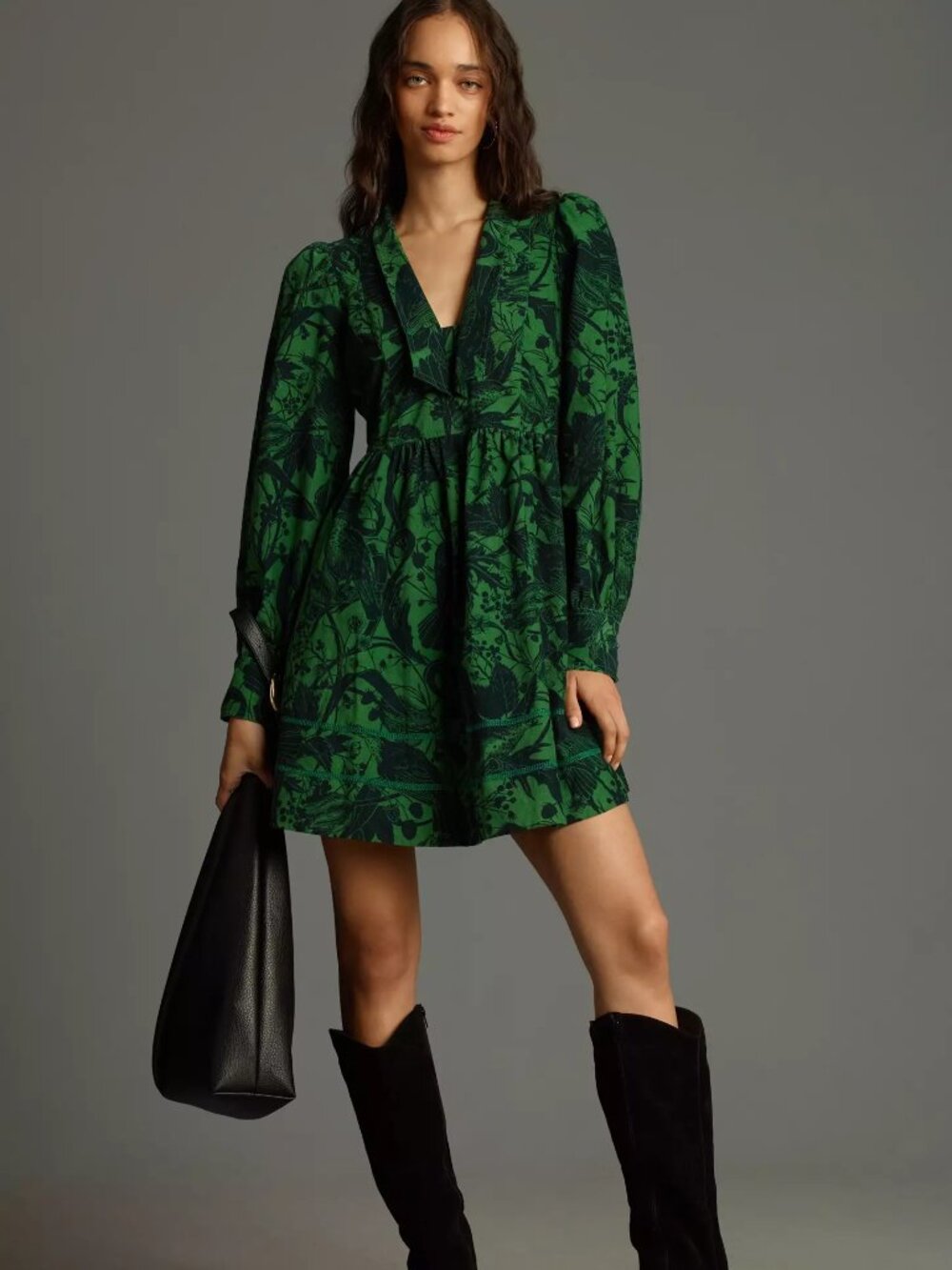 Anthropologie Pilcro Corduroy Babydoll Mini Dress Size M